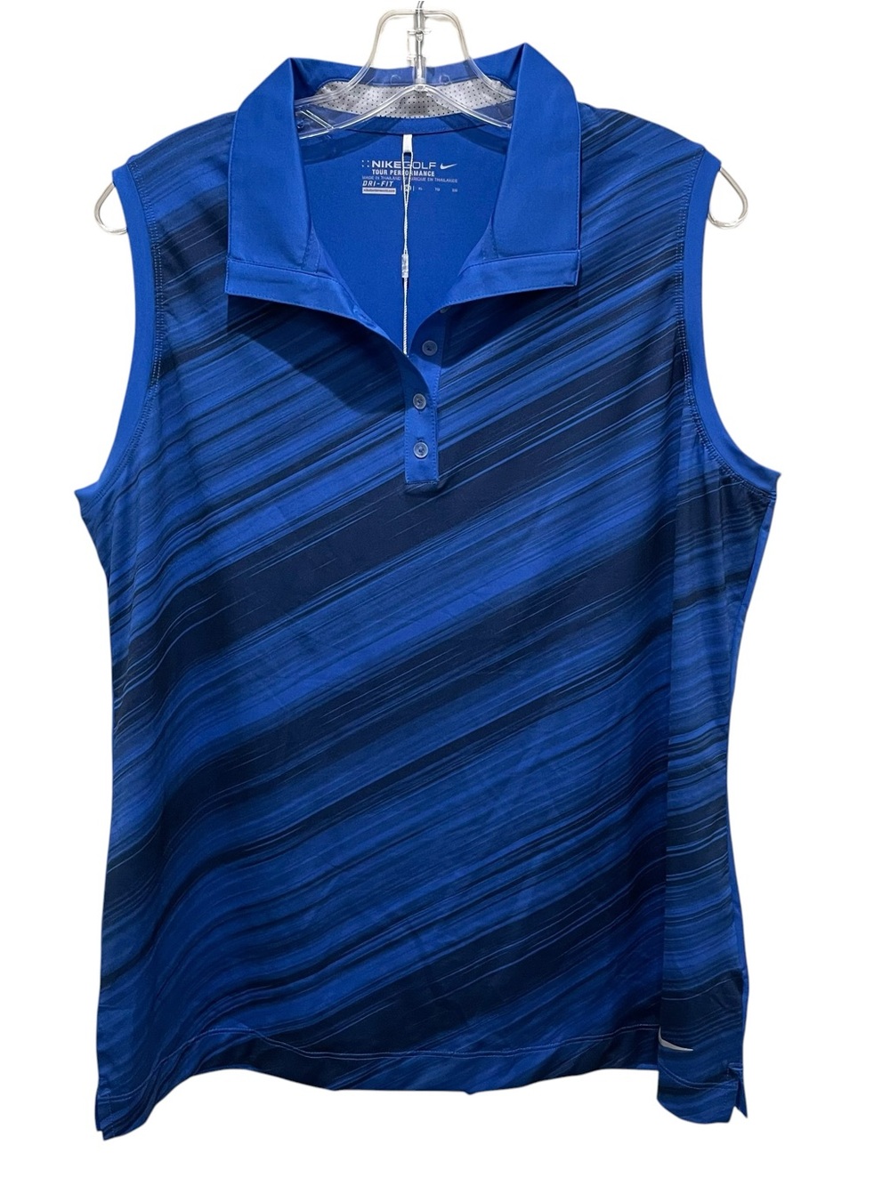 Nike Golf Dri Fit Tour Performance Blue Sleeveless Polo Women’s Size XL NWT Golf